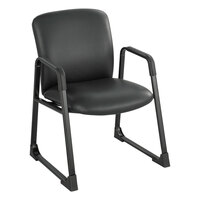 Safco 3492BV Uber Big and Tall Black Vinyl Guest Chair with Sled Base