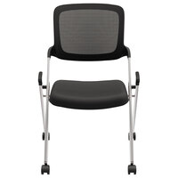 HON Assemble Black Mesh / Fabric Nesting Chair with Silver Frame- 2/Case - 2/Case