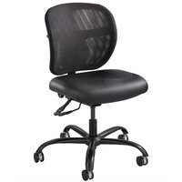 Safco 3397BV Vue Black Intensive Use Vinyl / Mesh Swivel / Tilt Task Chair