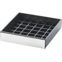 Cal-Mil 392-010 4 inch Silver and Black Square Drip Tray