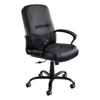 Safco 3500BL Serenity Big and Tall Black Leather Swivel / Tilt Office Chair