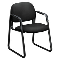 HON Solutions Seating Black Fabric Guest Chair with Sled Base