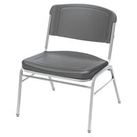 Iceberg 64127 Rough N Ready Series Stackable Charcoal HDPE Big and Tall Chair   - 4/Case