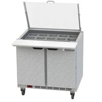 Beverage-Air SPE36HC-15M-CL Elite 36" 2 Door Mega Top Refrigerated Sandwich Prep Table