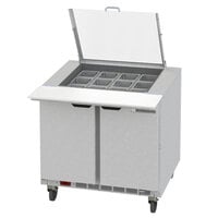 Beverage-Air SPE36HC-12M-CL Elite 36" 2 Door Mega Top Refrigerated Sandwich Prep Table