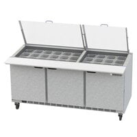 Beverage-Air SPE72HC-30M-CL Elite 72" 3 Door Mega Top Refrigerated Sandwich Prep Table