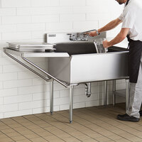 Steelton 36 inch 16-Gauge Stainless Steel One Compartment Commercial Utility Sink with Faucet and 24 inch Drainboard - 36 inch x 24 inch x 14 inch Bowl