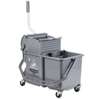 Unger COMSG 4 Gallon Gray Mop Bucket with Side-Press Wringer