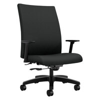 HON IW801CU10 Ignition Series Mid-Back Black Fabric Big and Tall Office Chair