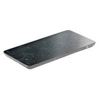 Playground 731880291000000 Ananti 7 1/8" x 3 1/2" Black Marble Rectangular Platter