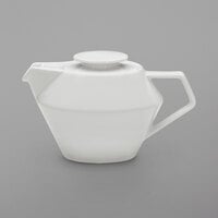 Schonwald 9404340 Connect 13.5 oz. Continental White Porcelain Teapot with Lid - 6/Case