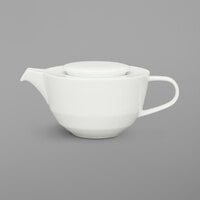 Schonwald 9124345 Allure 15.25 oz. Bone White Porcelain Teapot - 6/Case