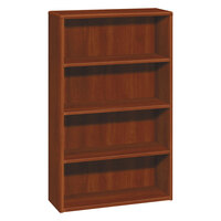 HON 10754CO 10700 Series Cognac Wood 4-Shelf Bookcase - 36 inch x 13 1/8 inch x 57 1/8 inch