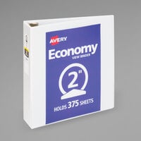 Avery® 05780 White Economy View Binder with 2 inch Round Rings