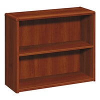 HON 10752CO 10700 Series Cognac Wood 2-Shelf Bookcase - 36" x 13 1/8" x 29 5/8"