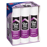Avery® 98071 GlueStic 1.27 oz. Large Purple Disappearing Washable Nontoxic Permanent GlueStick - 6/Box