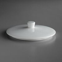 Schonwald 9126429 Allure 4 3/8 inch Bone White Porcelain Bowl Lid - 6/Case