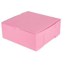 Baker's Mark 10" x 10" x 4" Pink Cupcake / Muffin Box with 6 Slot Reversible Insert - 10/Pack