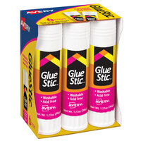 Avery® 98073 GlueStic 1.27 oz. Large White Washable Nontoxic Permanent GlueStick - 6/Box