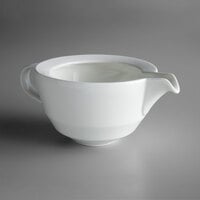 Schonwald 9123830 Allure 10.25 oz. Bone White Porcelain Sauce Boat - 6/Case