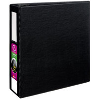 Avery 08802 DuraHinge Black Non-View Binder with 4" Non-Locking One Touch EZD Rings / Label Holder