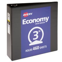 Avery 05891 Black Economy View Binder with 3 inch Round Rings
