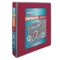 Avery 79713 Ultralast Red View Binder with 1 1/2 inch Non-Locking One Touch Slant Rings