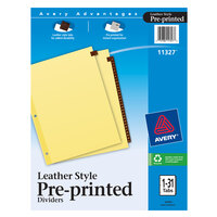 Avery® 11327 31-Tab Buff Paper / Red Leather Preprinted Divider Set