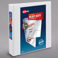 Avery 79795 White Heavy-Duty View Binder with 1 1/2 inch Locking One Touch Slant Rings