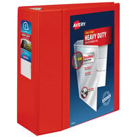 Avery® 79327 Red Heavy-Duty View Binder with 5 inch Locking One Touch EZD Rings