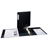 Avery 27654 DuraHinge Black Non-View Binder with 3 inch Slant Rings / Label Holder