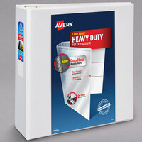 Avery® 79704 White Heavy-Duty View Binder with 4 inch Locking One Touch Slant Rings