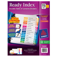 Avery 11074 Ready Index 15-Tab Multi-Color Paper Printable Customizable Table of Contents Divider Set - 3/Pack