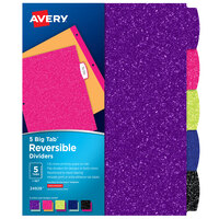 Avery® 24928 Big Tab 5-Tab Multi-Color / Glitter Reversible Fashion Divider Set
