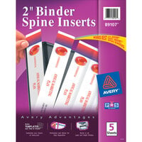 Avery® 89107 White 2 inch Binder Spine Insert - 20/Pack