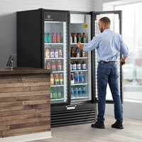 Beverage-Air MT49-1B 47 inch Marketeer Series Black Refrigerated Glass Door Merchandiser with LED Lighting