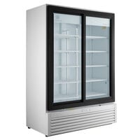 Beverage-Air MT53-1-SDW 54" Marketeer Series White Refrigerated Glass Door Merchandiser with LED Lighting