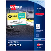 Avery® 08386 4 inch x 6 inch Matte White Printable Two-Sided Postcard - 100/Box