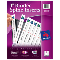 Avery® 89103 White 1 inch Binder Spine Insert - 40/Pack