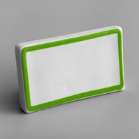 Choice 3 3/4 inch x 2 1/2 inch Green Decal Border Ceramic Table Tent Sign
