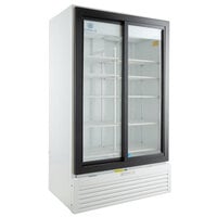 Beverage-Air MT49-1-SDW 47 inch Marketeer Series White Refrigerated Sliding Glass Door Merchandiser with LED Lighting