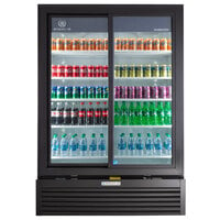 Beverage-Air MT53-1-SDB 54 inch Marketeer Series Black Refrigerated Sliding Glass Door Merchandiser with LED Lighting