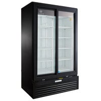 Beverage-Air MT49-1-SDB 47" Marketeer Series Black Refrigerated Sliding Glass Door Merchandiser with LED Lighting