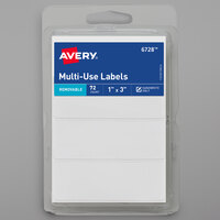 Avery® 06728 1 inch x 3 inch White Rectangle Write-On Labels - 76/Pack