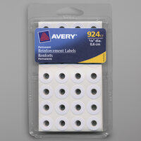 Avery® 06734 1/4 inch White Round Self-Adhesive Reinforcement Labels - 560/Pack