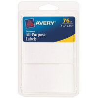 Avery® 06117 1 1/2 x 2 3/4 inch White Rectangle All-Purpose Write-On Labels - 76/Pack