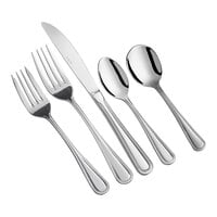 Acopa Edgewood 18/0 Stainless Steel Heavy Weight Flatware Set with Service for 12 - 60/Pack