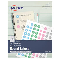 Avery® 04221 3/4 inch Matte White Round Print-to-the-Edge Labels - 800/Pack