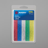 Avery® 06007 1/2 inch Assorted Color Handwrite Only Foil Star Label - 440/Pack