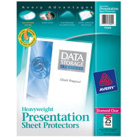 Avery® 75304 8 1/2 inch x 11 inch Diamond Clear Heavyweight Top-Load Acid-Free Sheet Protector - 25/Pack